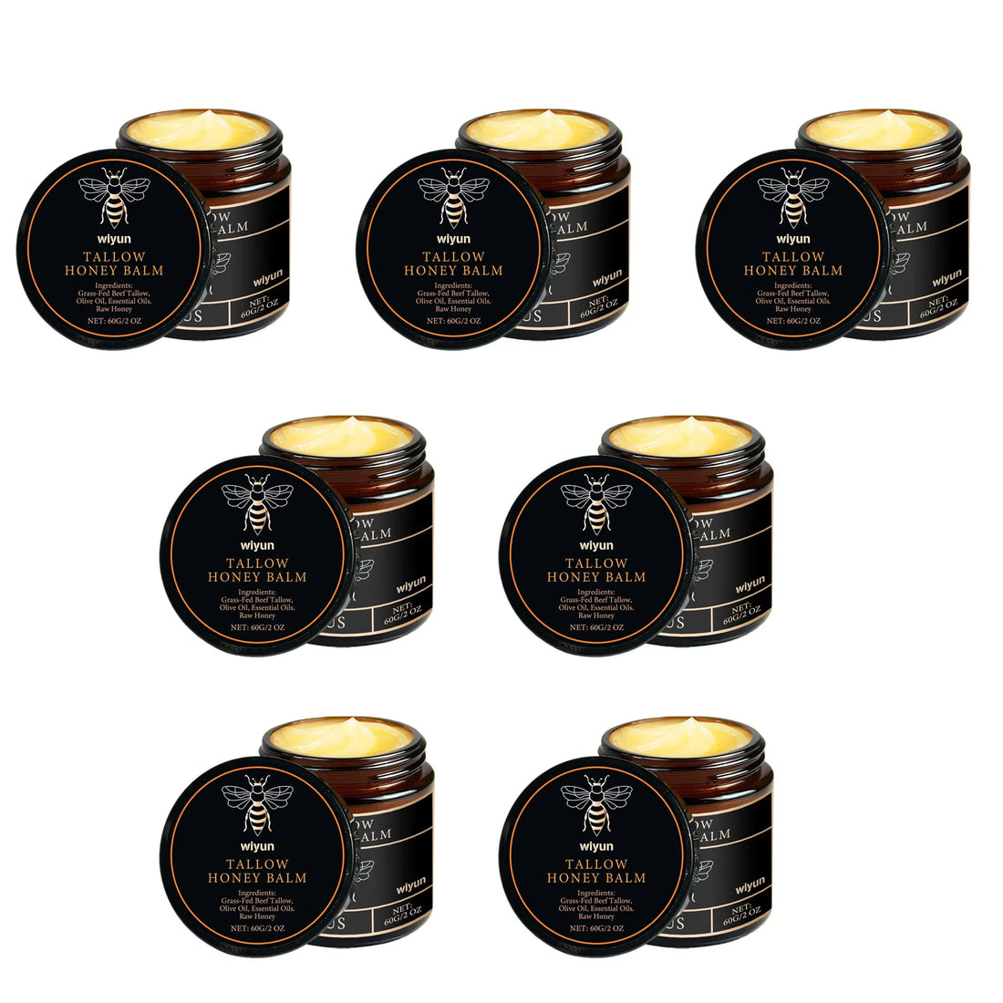 Organic Grass Fed Beef Tallow Balm Raw Honey Moisturizing Soft Improve Elasticity Long-Lasting Smooth Hydrating Cream Skin Care