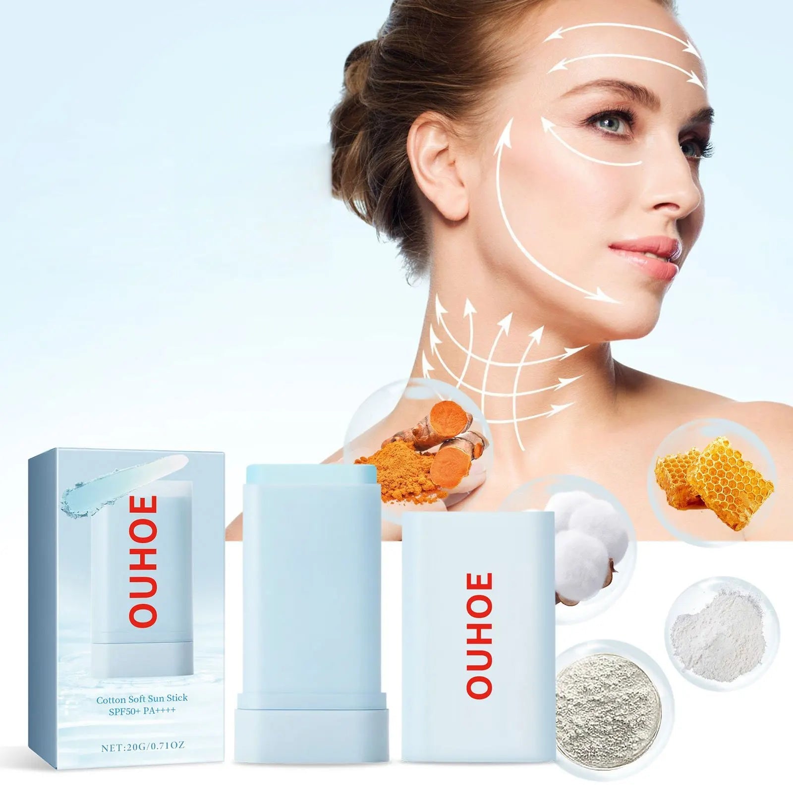Sunscreen Stick Spf 50 for Oily Skin Face Sun Blocking UV Protective Moisturizing Refreshing Oil Control Solar Isolation Cream Halalzen