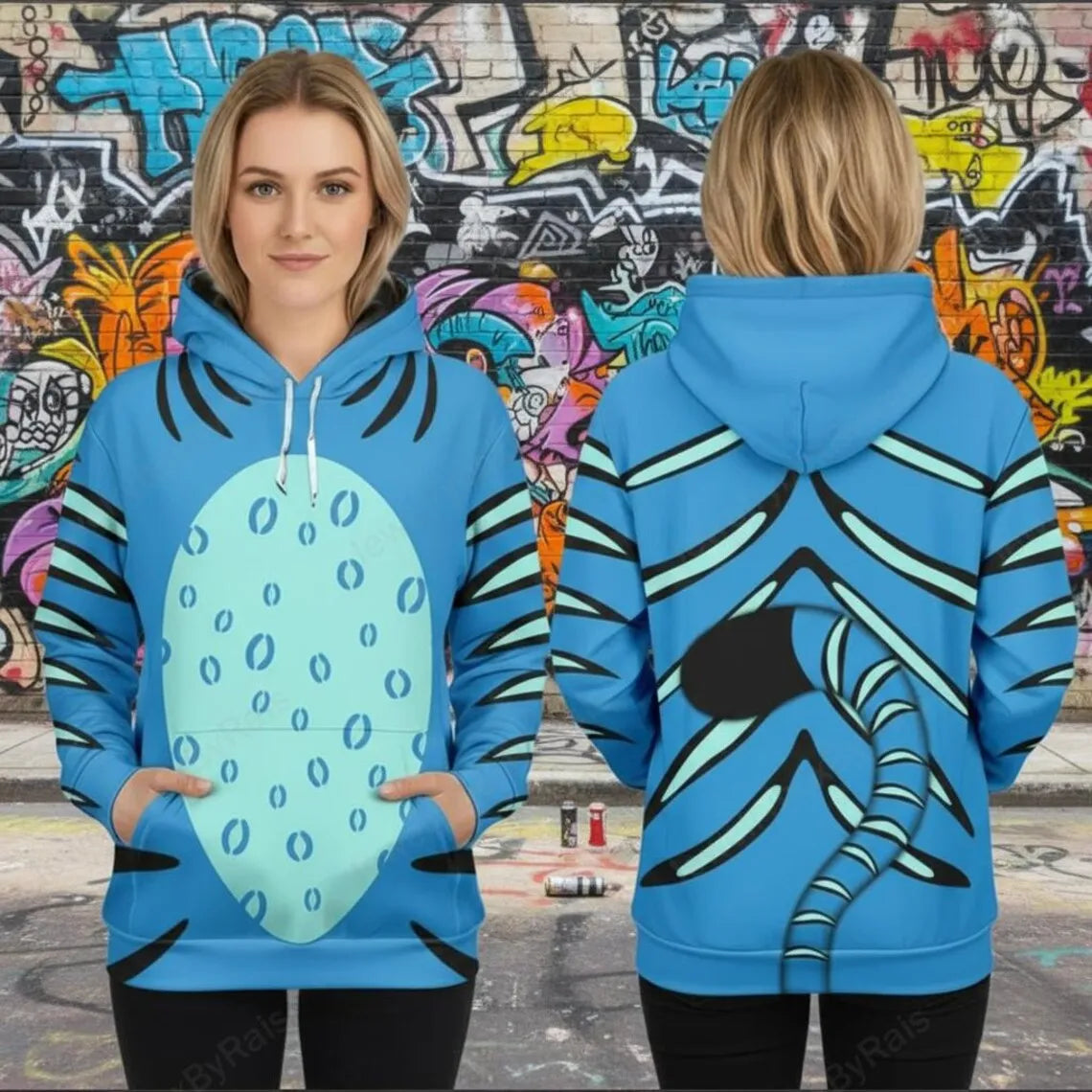 Women's Derpy Printed Hoodie for Autumn Winter KPop Demon Hunters Inspired Cozy Pullover for Daily Wear & Street Style Outings HALALZEN