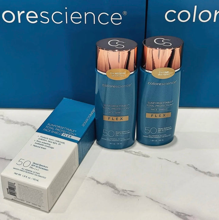Colorescience Sunforgettable Total Protection Face Shield Flex SPF 50 Sunscreen For FAIR MEDIUM Skin Tones Classic Foundation Halalzen