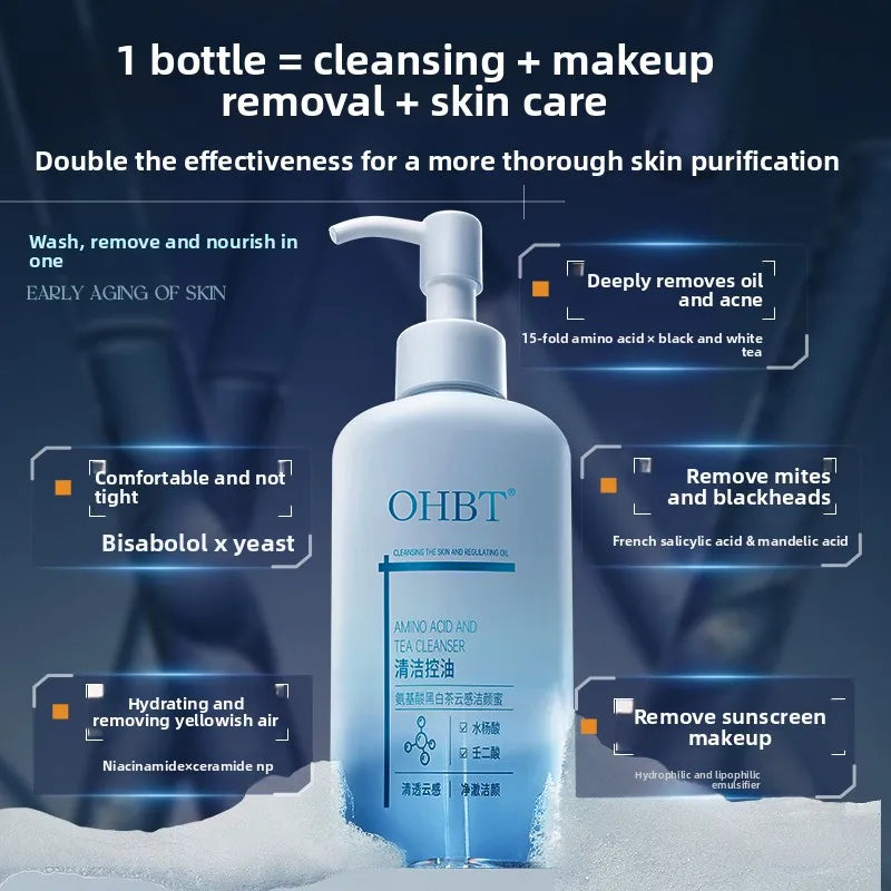 OHBT Amino Acid Cleansing Lotion Gentle Moisturizing Nourishing Salicylic Acid Facial Cleanser Oil Control Brightening Halalzen