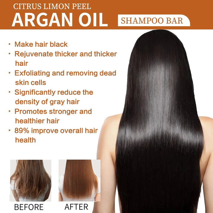 Argan Oil Shampoo Soap Bar Anti Hair Loss Repair Damaged Frizz Argan Oil Scalp Treatment Hair Care for Hair-Gentle Moisturizing Halalzen