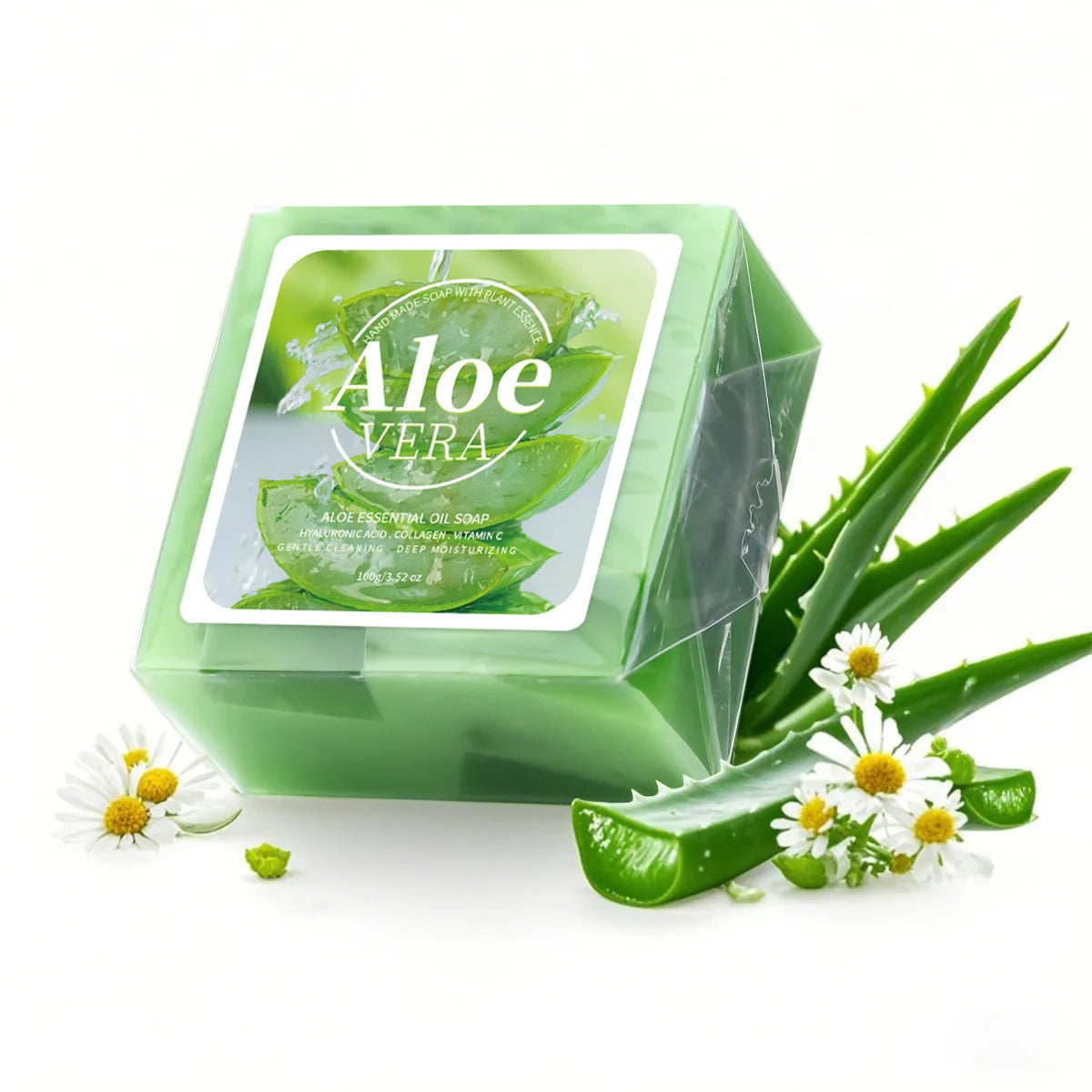 100g B+Aloe Olive Oil Soap Herbal Glycerin Natural Soap Handmade Skin Deep Cleaning Whitening Solid Soap Halalzen