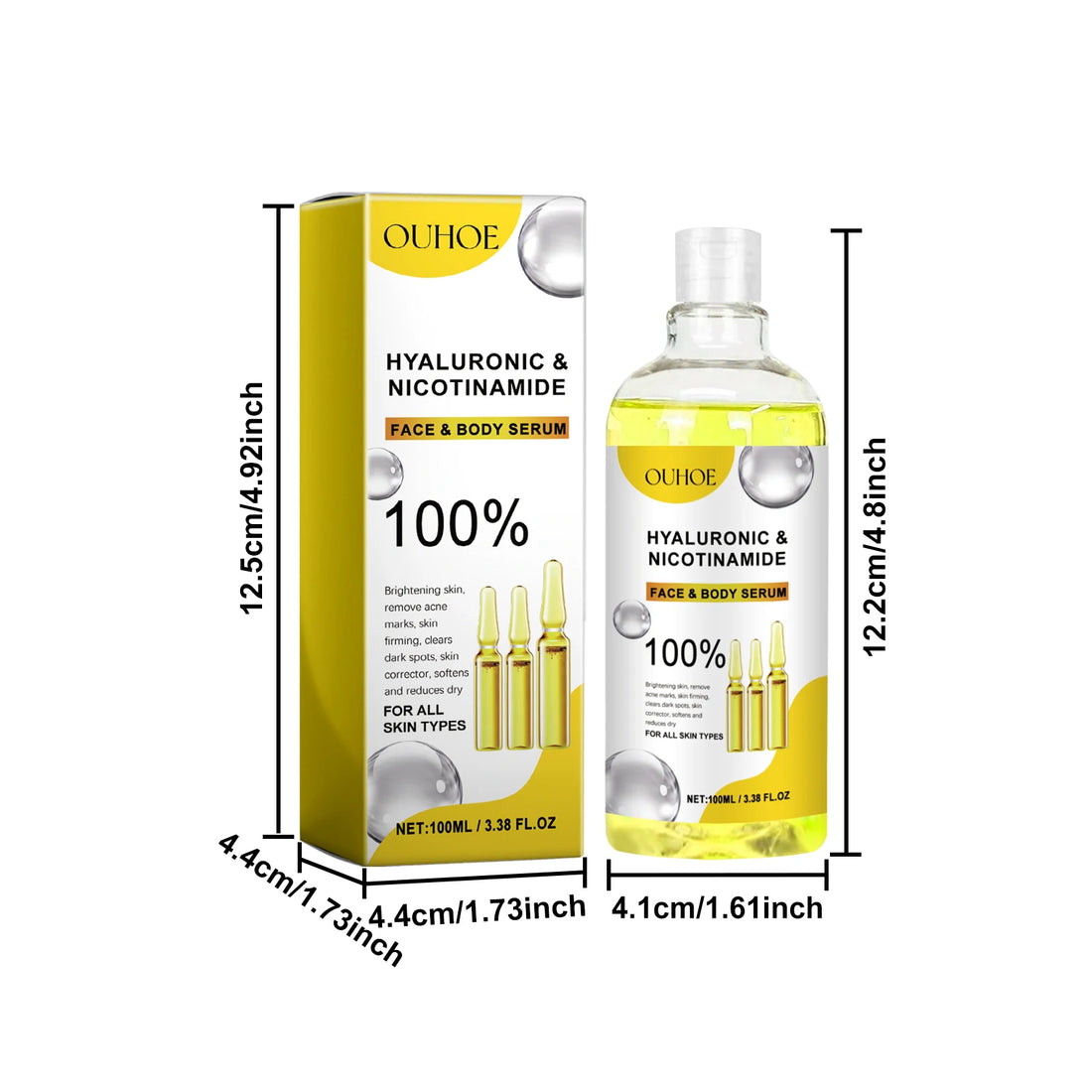 Hyaluronic Acid Facial Serum Moisturizing Smoothing Repair Skin Nicotinamide Brightening Skin Care Lift Firm Face Body Essence