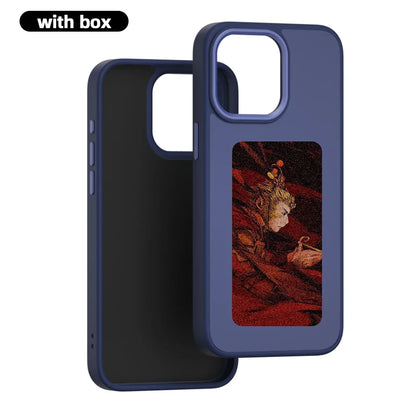 NFC 4 Color Phone Case For iPhone 15 14 13 Pro Max DIY Personalized Custom Cases E ink Screen Phone Cover Protection Cartoon