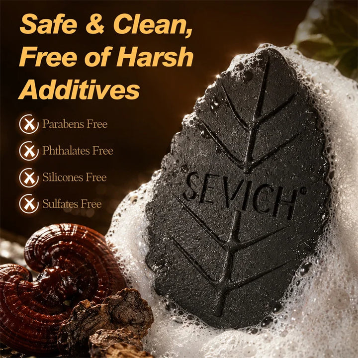 SEVICH Natural Black Shampoo Bar 120g Solid Hair Soap Herbal Anti Dandruff Oil Control Scalp Care Daily Use Strengthen Roots