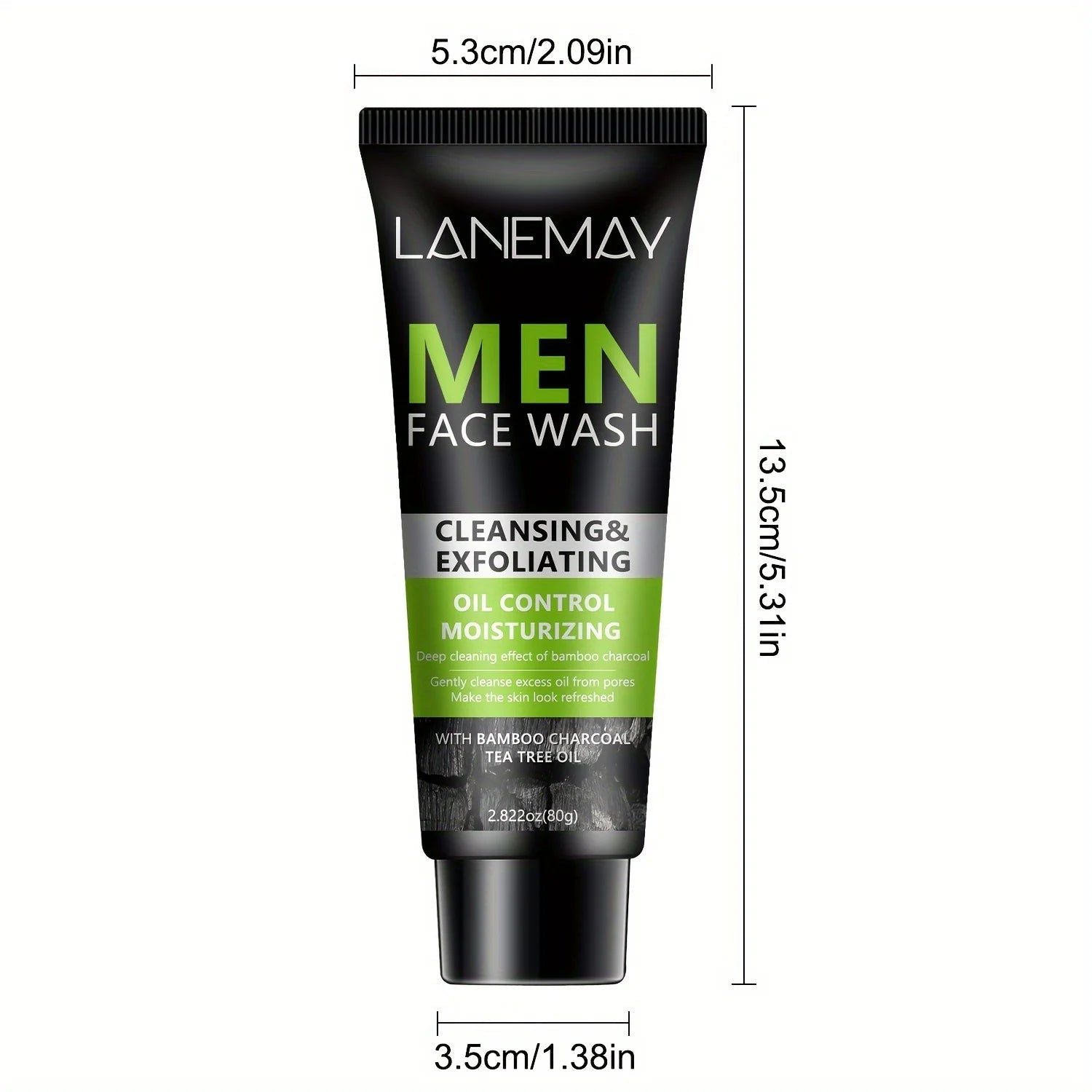 Men Face Wash with Volcanic Mud - Deeply Cleanse Oil from Pores, Control Oil and Exfoliate, Refreshing Face, Moisturize the Face Halalzen