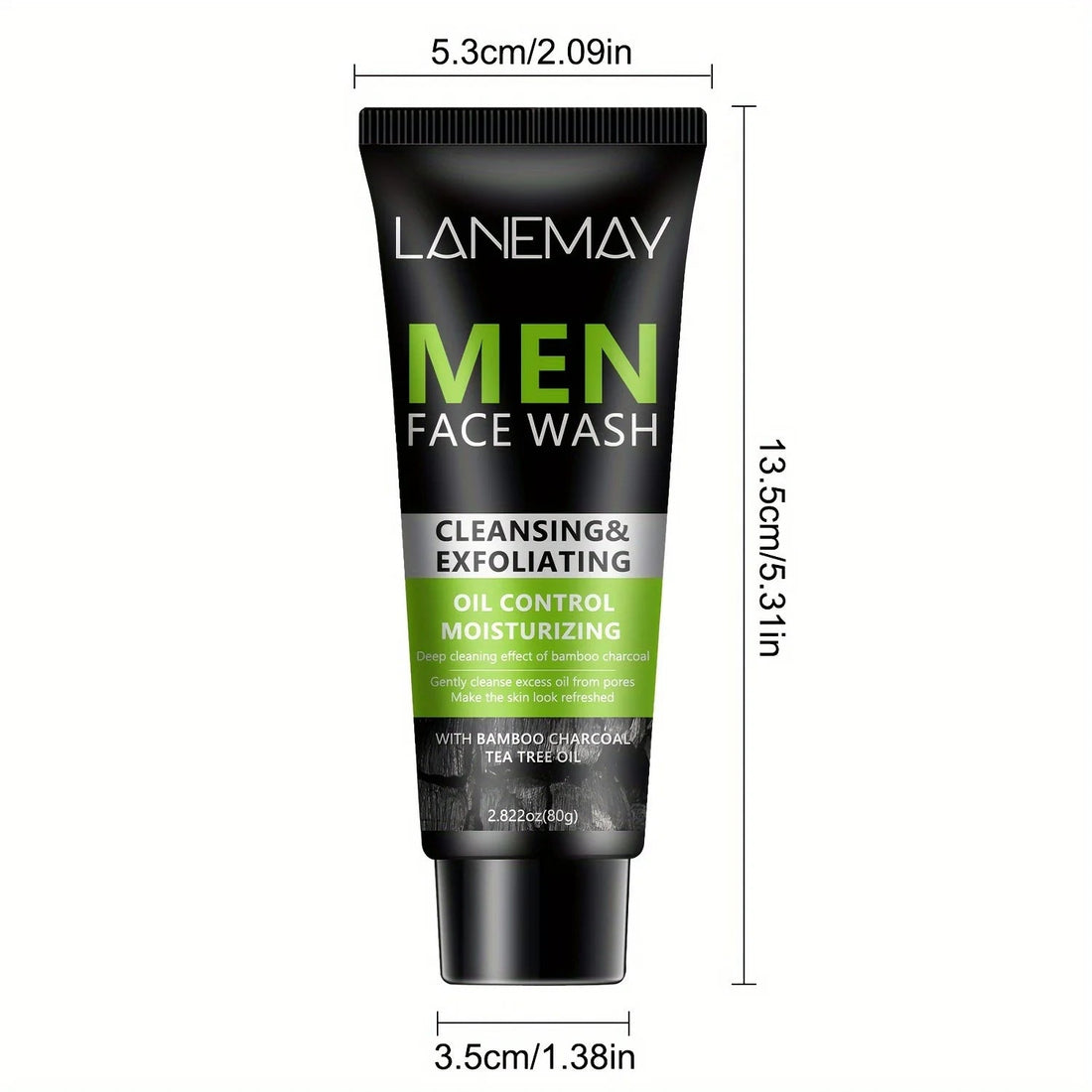 Men Face Wash with Volcanic Mud - Deeply Cleanse Oil from Pores, Control Oil and Exfoliate, Refreshing Face, Moisturize the Face Halalzen