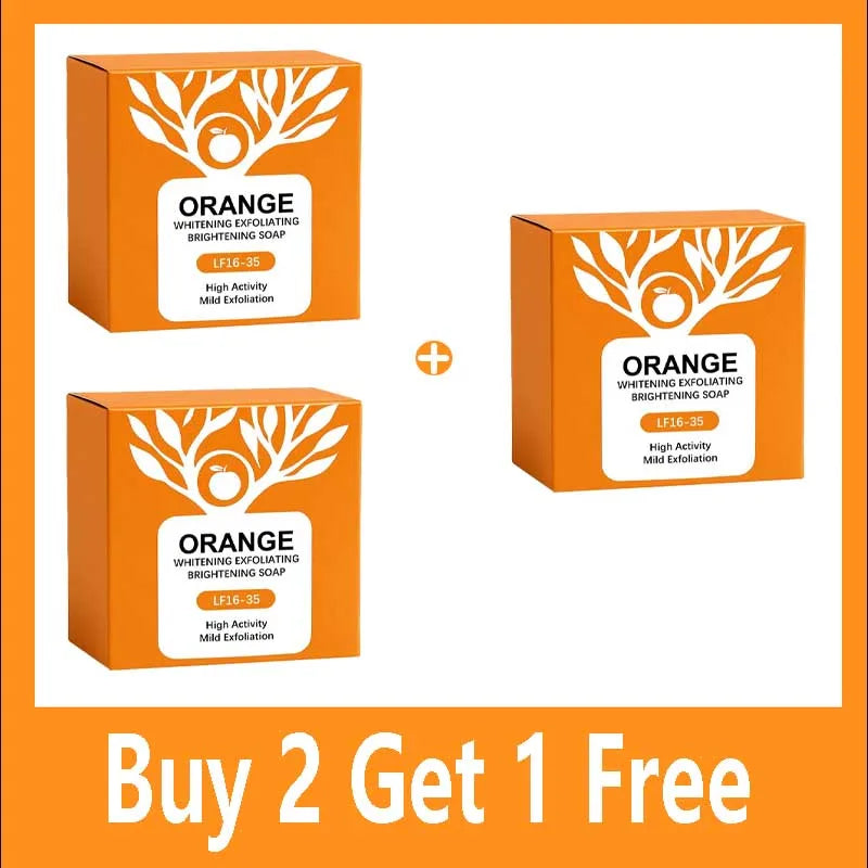 100g Orange Enzymes Mild Exfoliating Brightening Soap Bar,Face Body Gentle Cleansing Hydrating Moisturizing,Smooth Tender Skin Halalzen