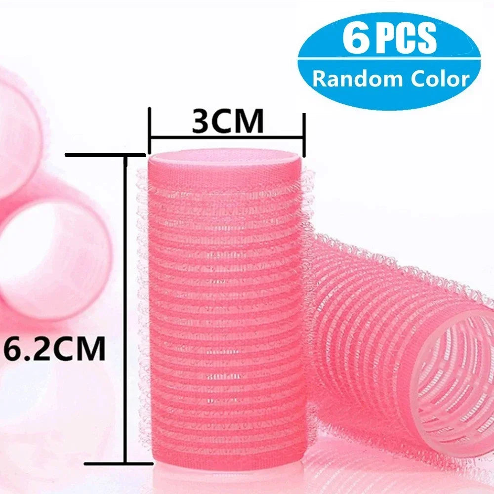 Self-Grip Hair Rollers Heatless Hair Curlers No Heat Hair Bang Volume Self-adhesive Hook &amp Loop DIY Styling Tool Random Color