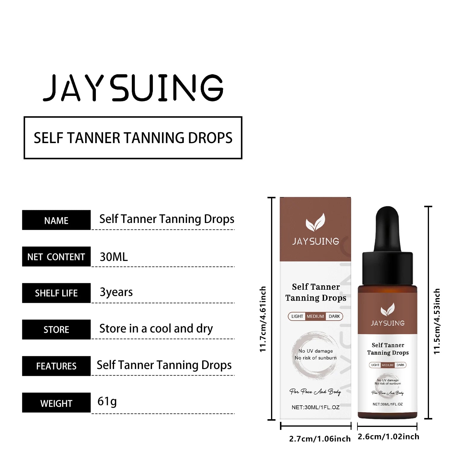 1~3h Self Tan Express Mousse Fast Acting Fake Tan Develops for Dark Fake Tan Face Body Fast-Absorbing Moisturizing Tan Boosting