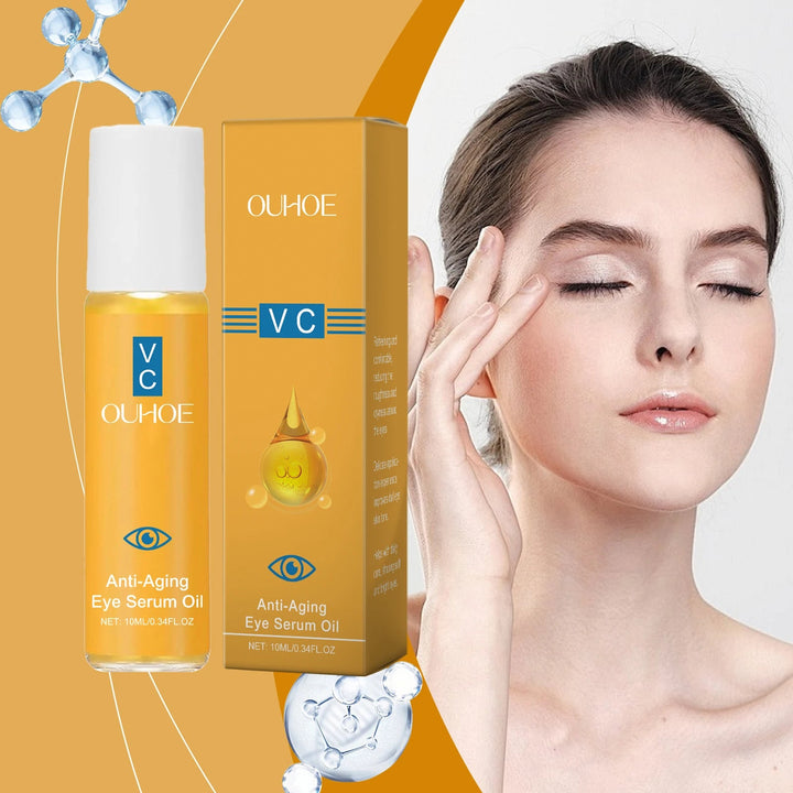 Anti Aging Eye Essence Oil Firming Brightening Reduce Wrinkle Fade Fine Lines Remove Puffiness Hydrating Smooth VC Eye Serum Oil Halalzen