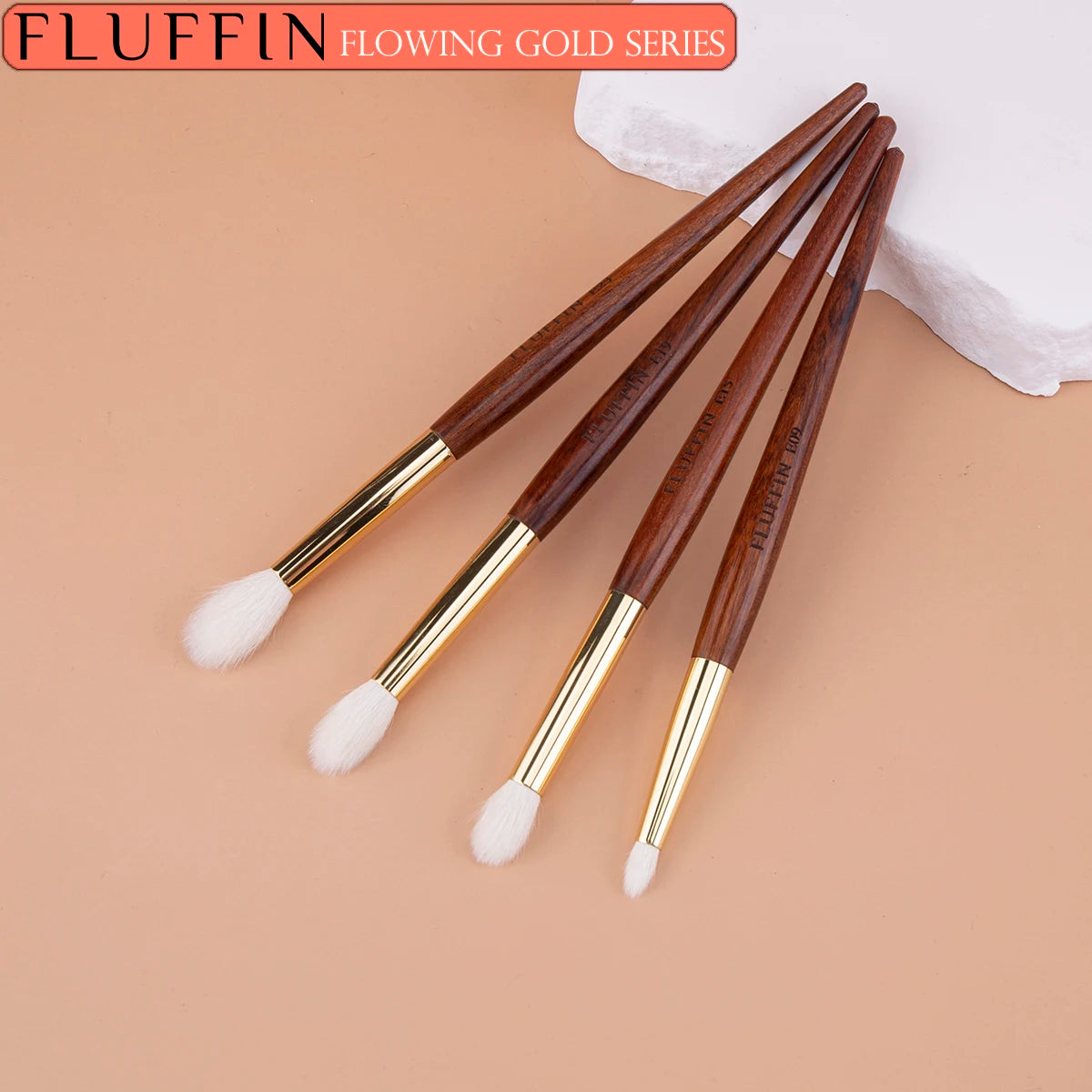 Eyeshadow Crease Brush Goat Hair Flame Nose Shadow Eye Shadow Blending Crease Makeup Brush Copper Rosewood High End Makeup Tool