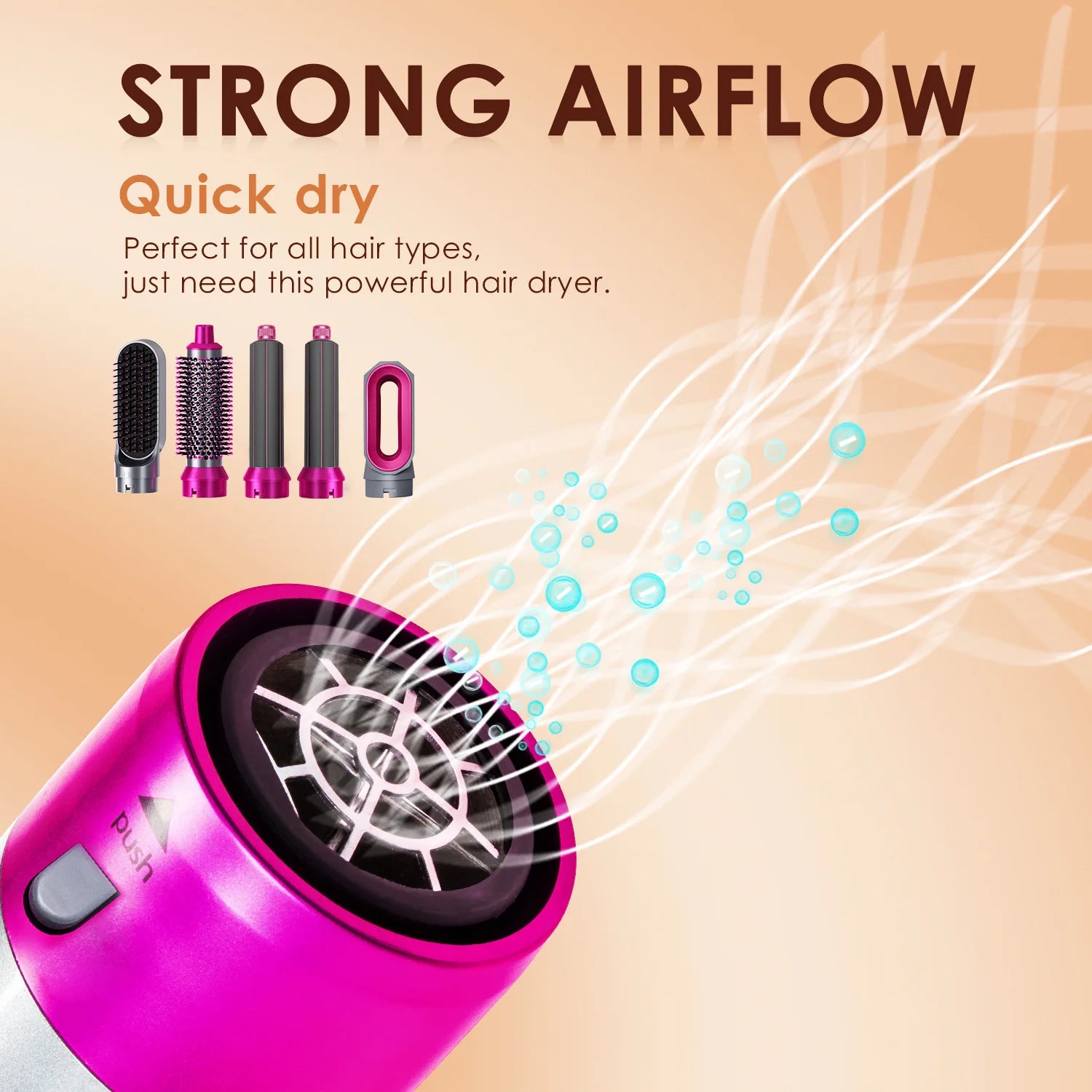 High-Quality 5-in-1 Hair Curler Hair Clips Heat Air Comb Hairdryer Styling Tool And Accessories for Hairdressers For Dyso Gift