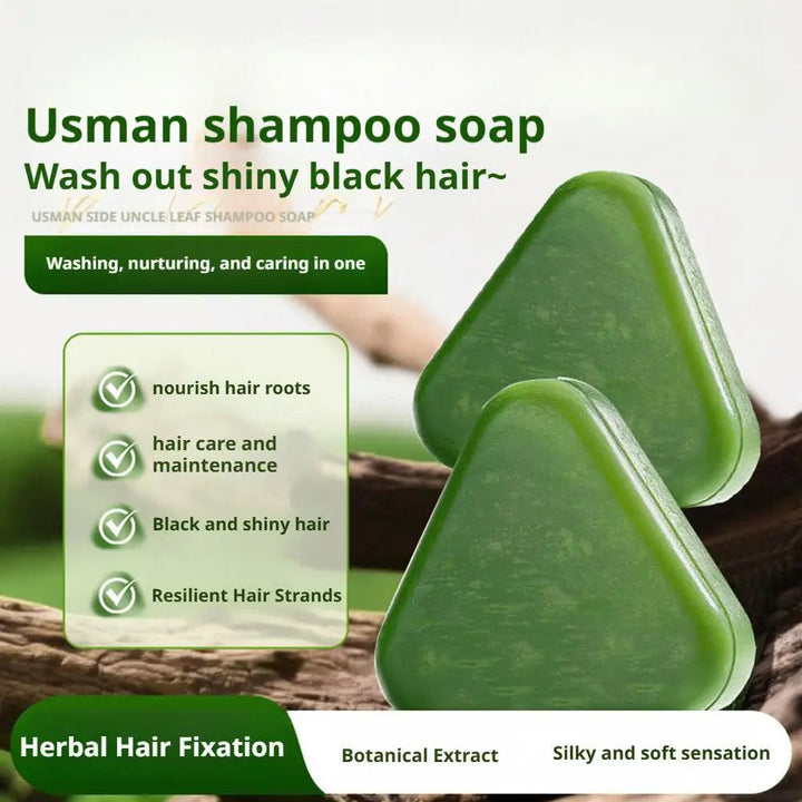 1/2/3/4/5/10pcs Natural Cacumen Platycladi Usma Grass Shampoo Bar Traditional Cold-Processing Silicone-Free Hair Care Soap Halalzen