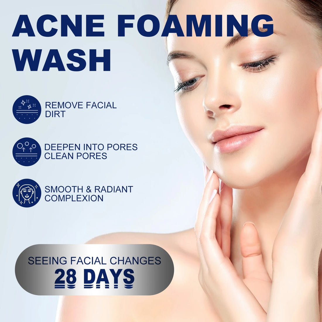 Facial Cleanser Anti Acne Oil Control Blackhead Remover Shrink Pores Deep Cleansing Acne Treatment Moisturizing Face Wash 100g Halalzen