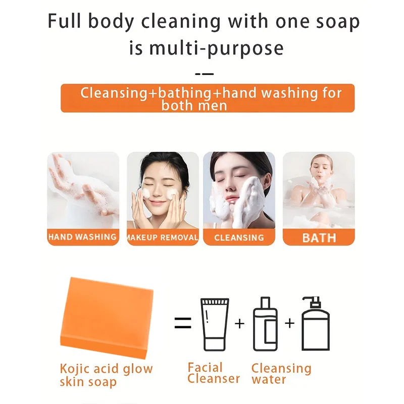 Kojic Acid Soap For Face And Body Bath More Radiant Gentle Cleansing Soap For Women Create a more even-looking Light Beige Halalzen