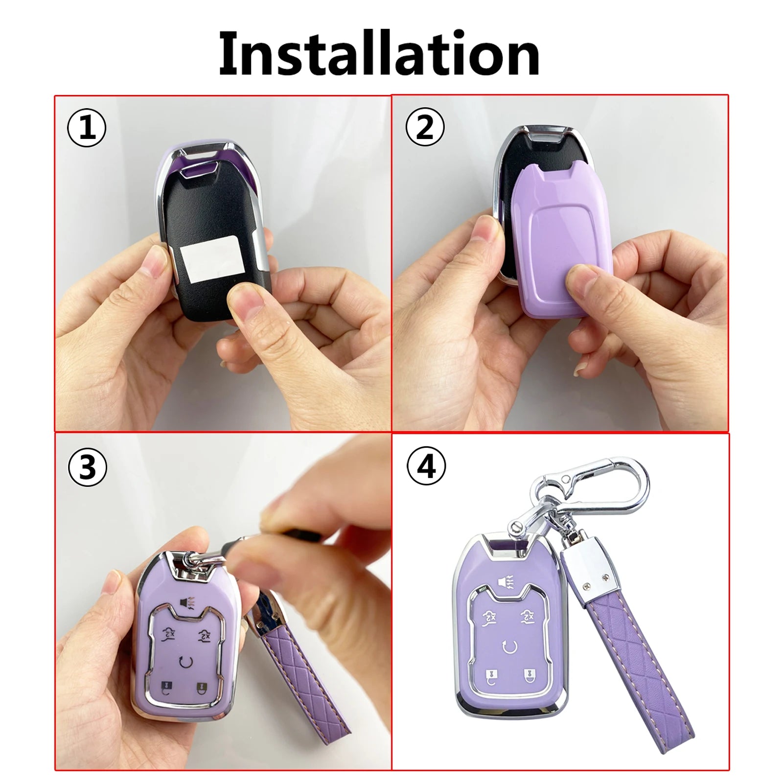 key fob cover case Compatible with Chevy Chevrolet Silverado Suburban Tahoe GMC Yukon/Yukon XL Terrain Acadia shell keychain