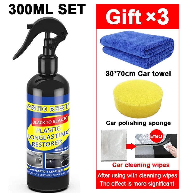 Car Plastic Restorer Back To Black Gloss Car Cleaning Products Plastic Leather Restore Auto Polish And Repair Coating Renovator