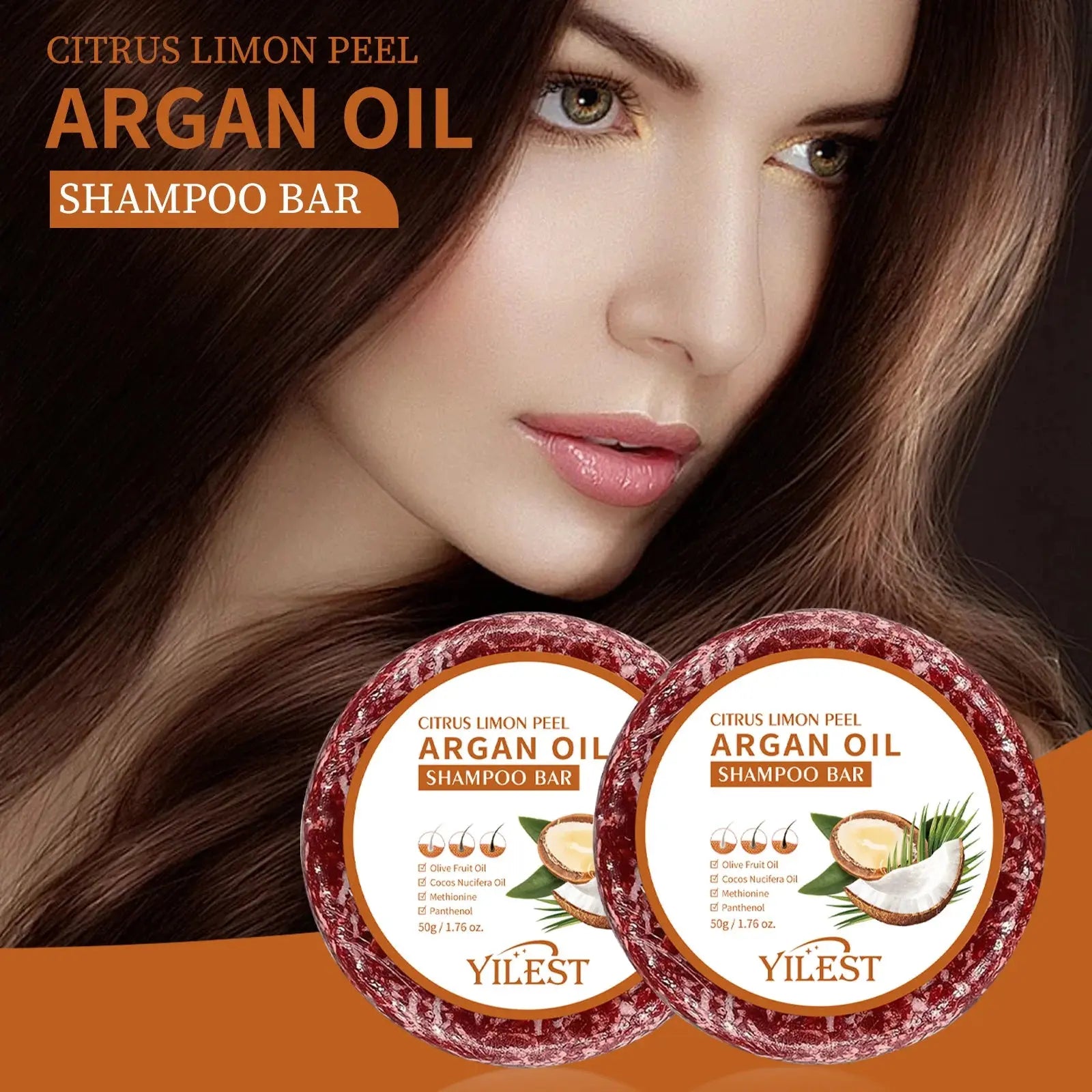 Argan Oil Shampoo Soap Bar Anti Hair Loss Repair Damaged Frizz Argan Oil Scalp Treatment Hair Care for Hair-Gentle Moisturizing Halalzen