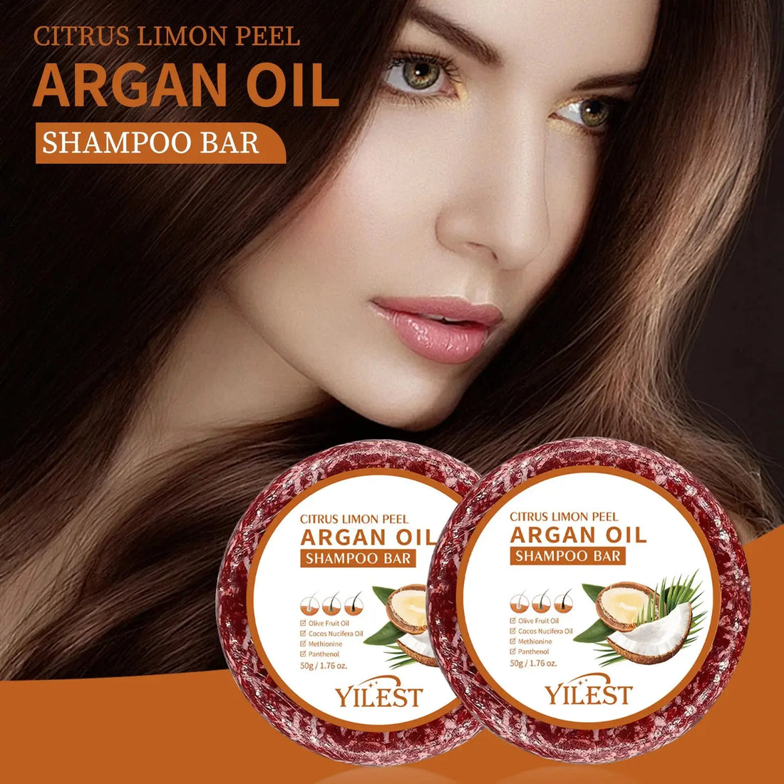 Argan Oil Shampoo Soap Bar Anti Hair Loss Repair Damaged Frizz Argan Oil Scalp Treatment Hair Care for Hair-Gentle Moisturizing Halalzen