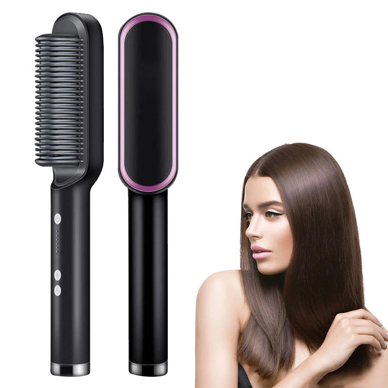 Electric Hair Straightener Brush Professional Fashion Fast Heating Ceramic Hair Straightener Halalzen