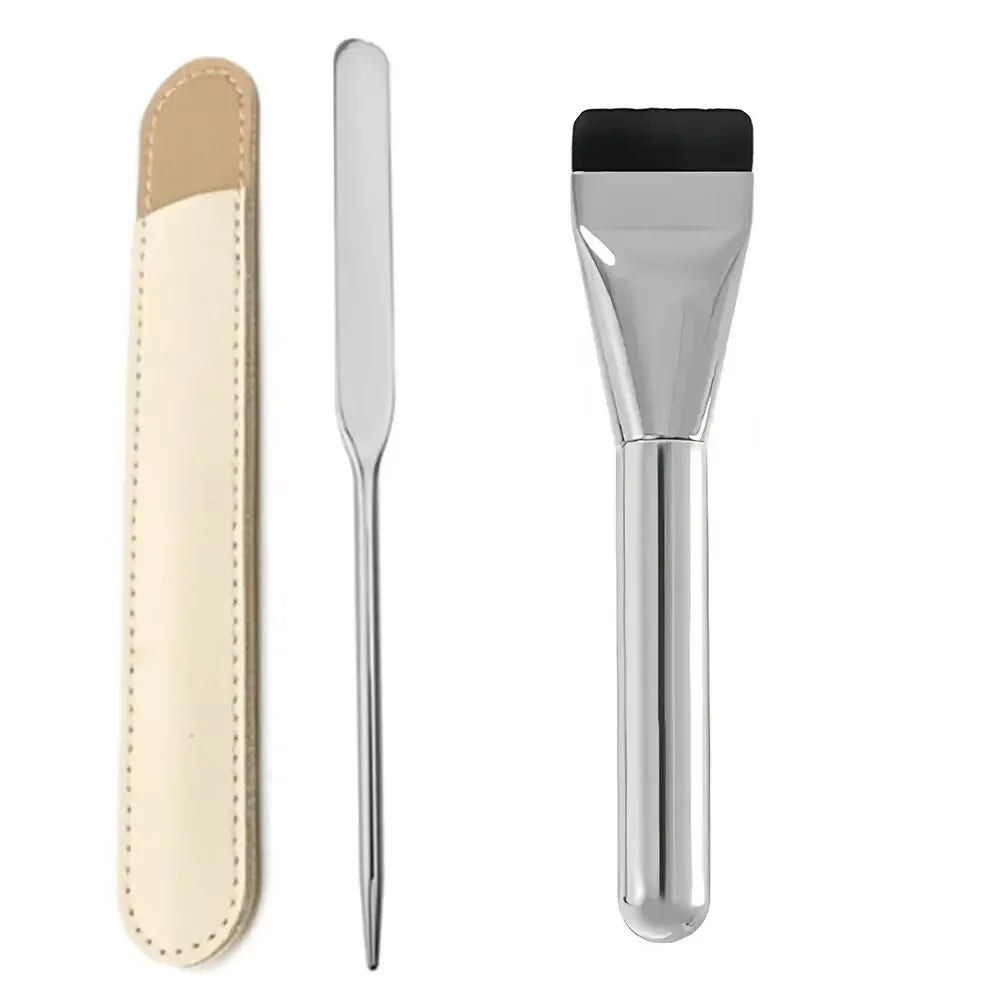 Stainless Steel Makeup Spatula and Mixing Stick Set Foundation Brush Eyeshadow Cream Pigment Mixing Tools a Dedicated Makeup Set