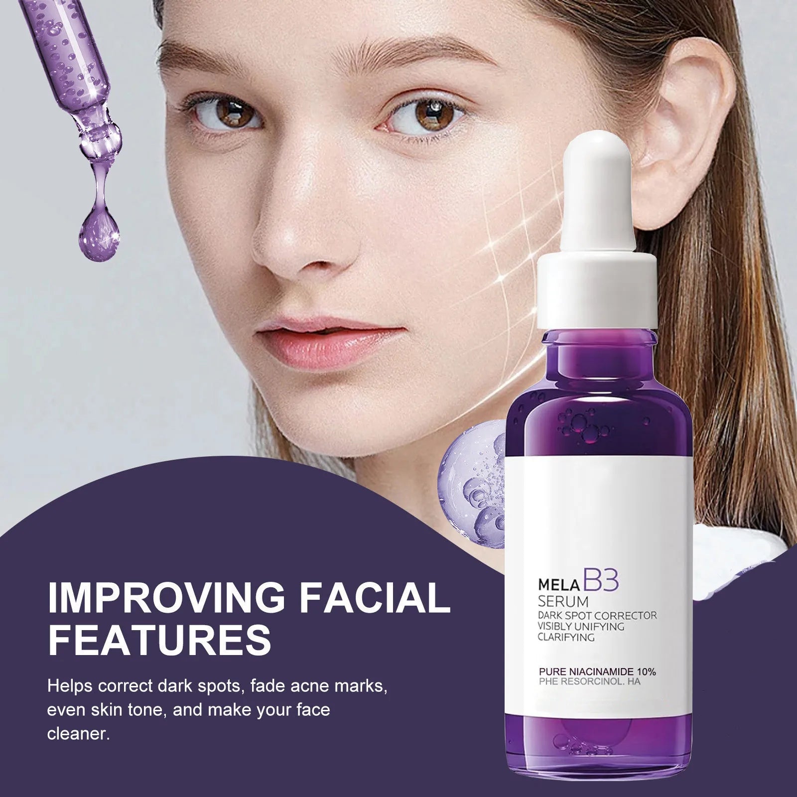 5in1 Rice Niacinamide VC Anti Aging Essence Brightening Fade Dark Spots Moisturizing Hydrating Glow Skin Care B3 Face Serum