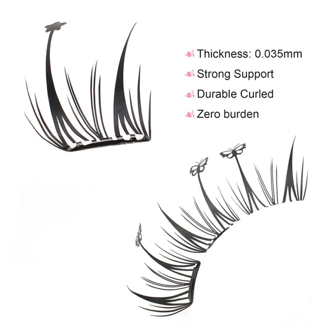 Glue-free False Eyelashes Fluffy Thick & Curled Daily Party Lash Star Butterfly Manga Clusters DIY Eyelash Extension Makeup Tool