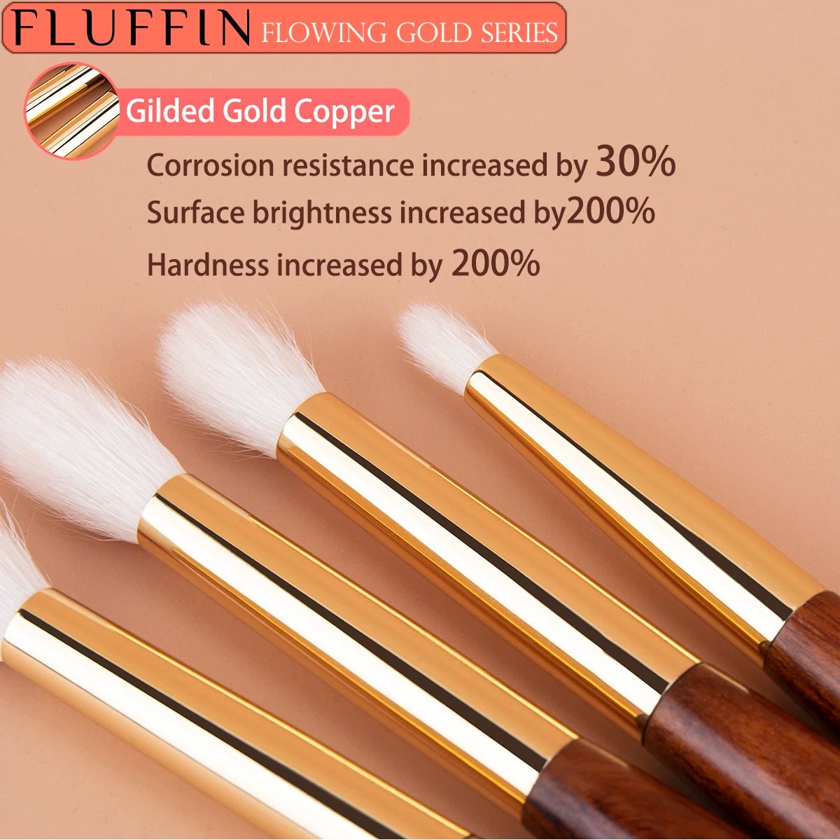 Eyeshadow Crease Brush Goat Hair Flame Nose Shadow Eye Shadow Blending Crease Makeup Brush Copper Rosewood High End Makeup Tool