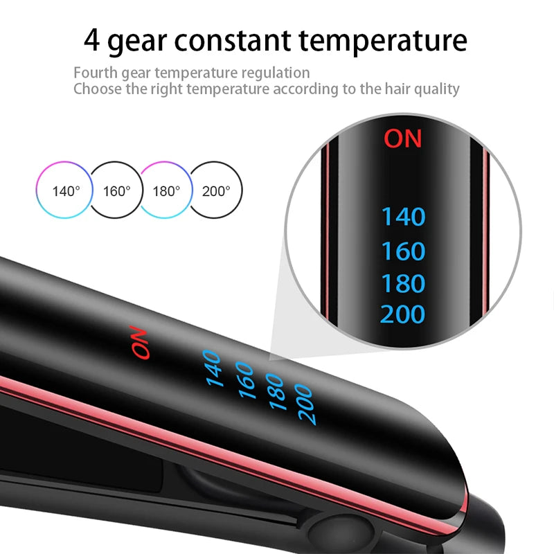 Professional Hair Straightener Curler Electric Splint Flat Iron Negative Ion Straight Curling Iron Plates Corrugation Hair Care Halalzen