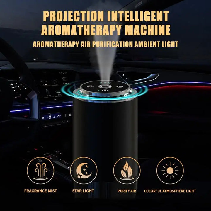 Car Air Freshener Diffuser Smart Auto Air Freshener Projector Long-Lasting Scent Odor Eliminator Oil Diffuser with Adjustable