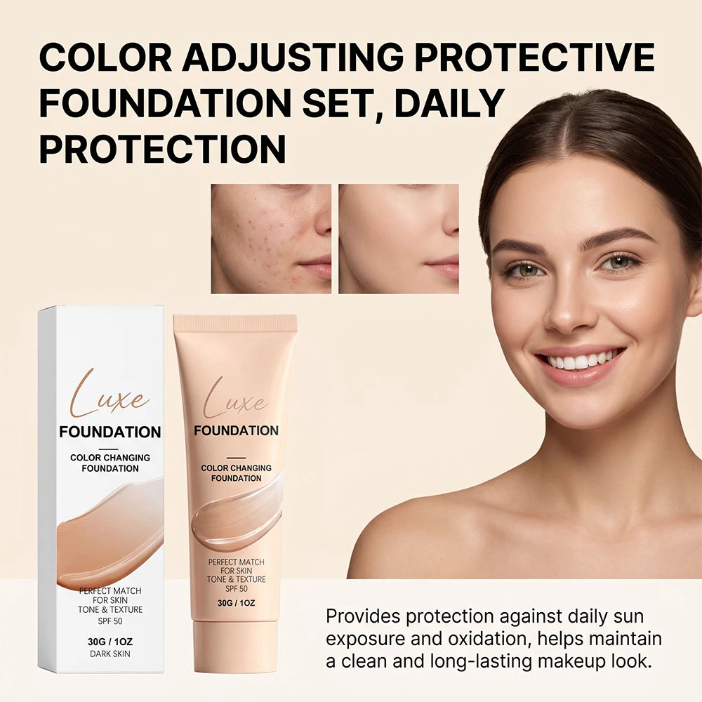 Sunscreen Foundation Lightweight Natural Matte Buildable Coverage UV Protection Liquid Foundation 2 Shades