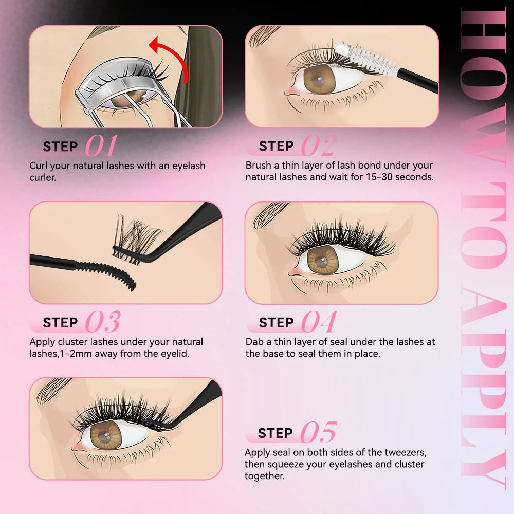 uCoolMe Upgrade Lash Bond and Seal Glue Remover Strong Hold 150 Hours Lashes Extension Waterproof and Long-lasting Makeup Tools