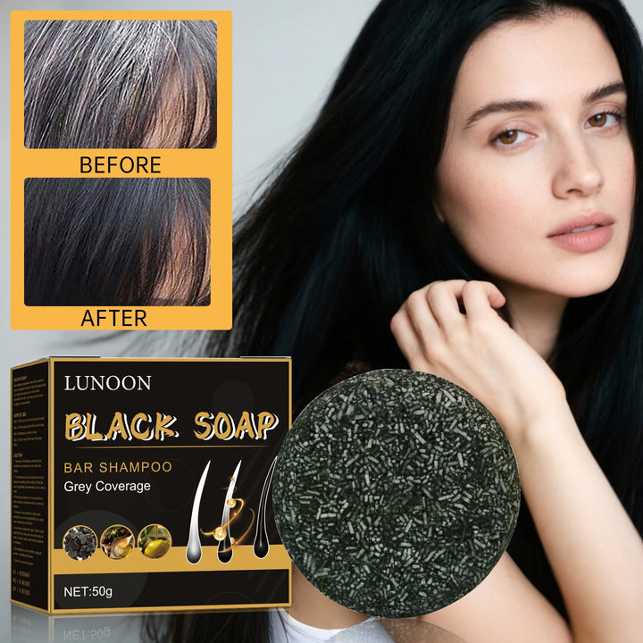 1-5pcs Polygonum Multiflorum Black Hair Soap Darkening Shampoo Bar Repair Gray White Color Dye Hair Body Shampoo For Man Women