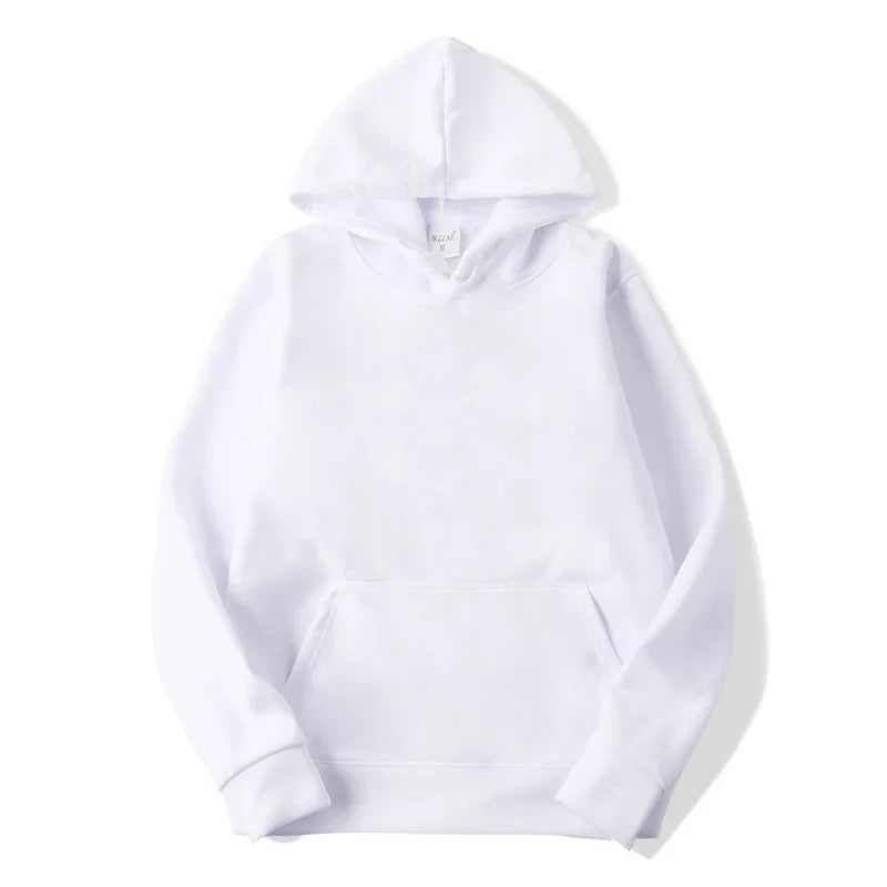 white Hoodies men women Autumn Long Sleeve Pullover Tops Casual Pocket Hoodies Unisex Outer Loose Sport Wear