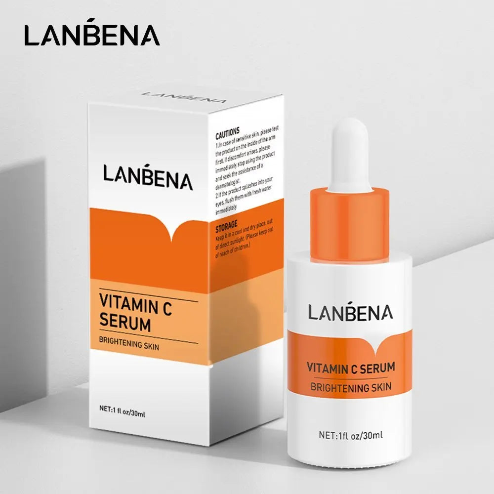 LANBENA Vitamin C Serum For Face Cream Whitening  Moisturizing Freckles Remover Fades Spots Skin Care 15ml