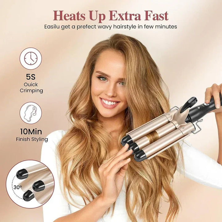 Professional Hair Curling Iron Ceramic Triple Barrel Hair Curler Irons Hair Wave Waver Styling Tools Hair Styling Appliances Halalzen