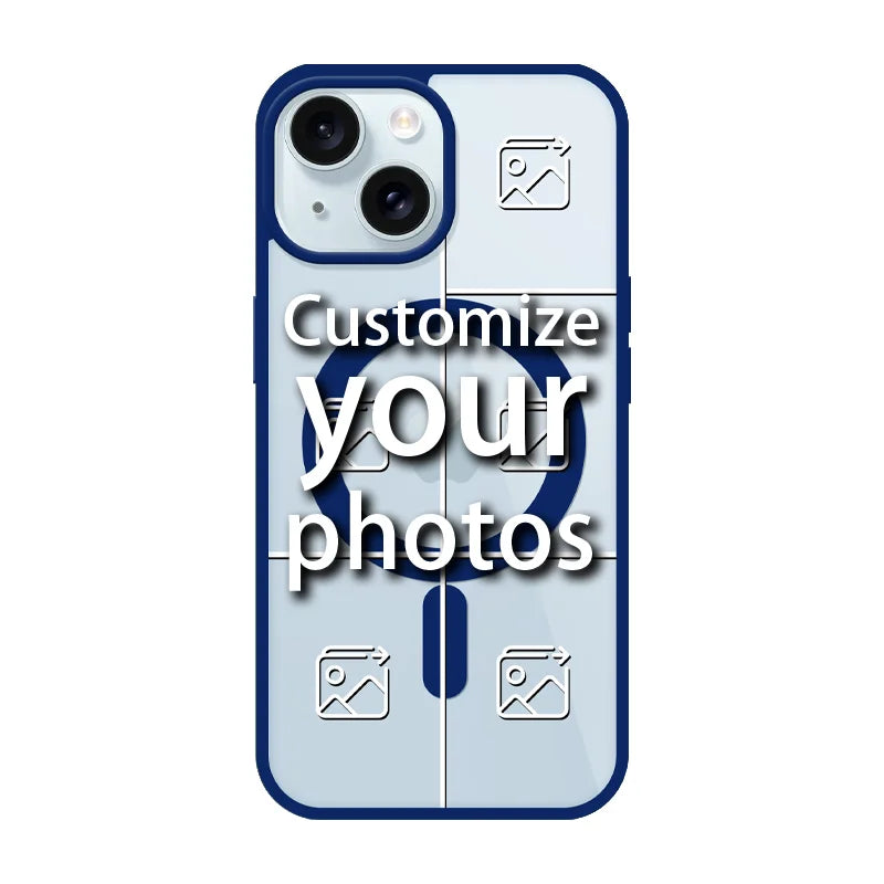 Magnetic Pattern Custom Acrylic Frosted Phone Case for iPhone16 15 14 13 12 11 Pro Max XS Shockproof | Holiday Customization