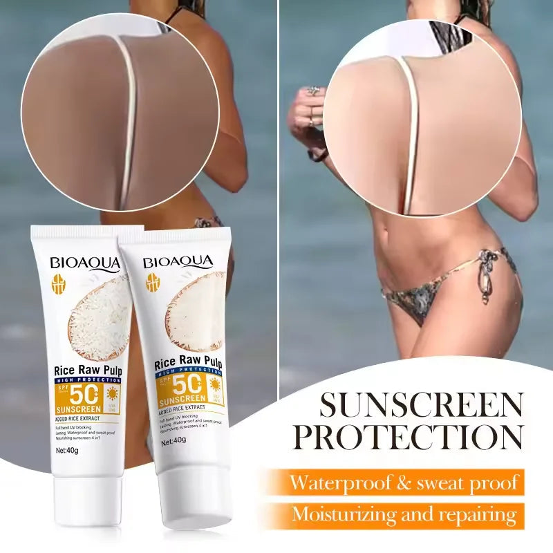 Facial Sunscreen Cream SPF 50+ Body Protector Solar Lotion Long-Lasting Non-Greasy Prevent Sunburn UV Protection Sun Sunblock Halalzen