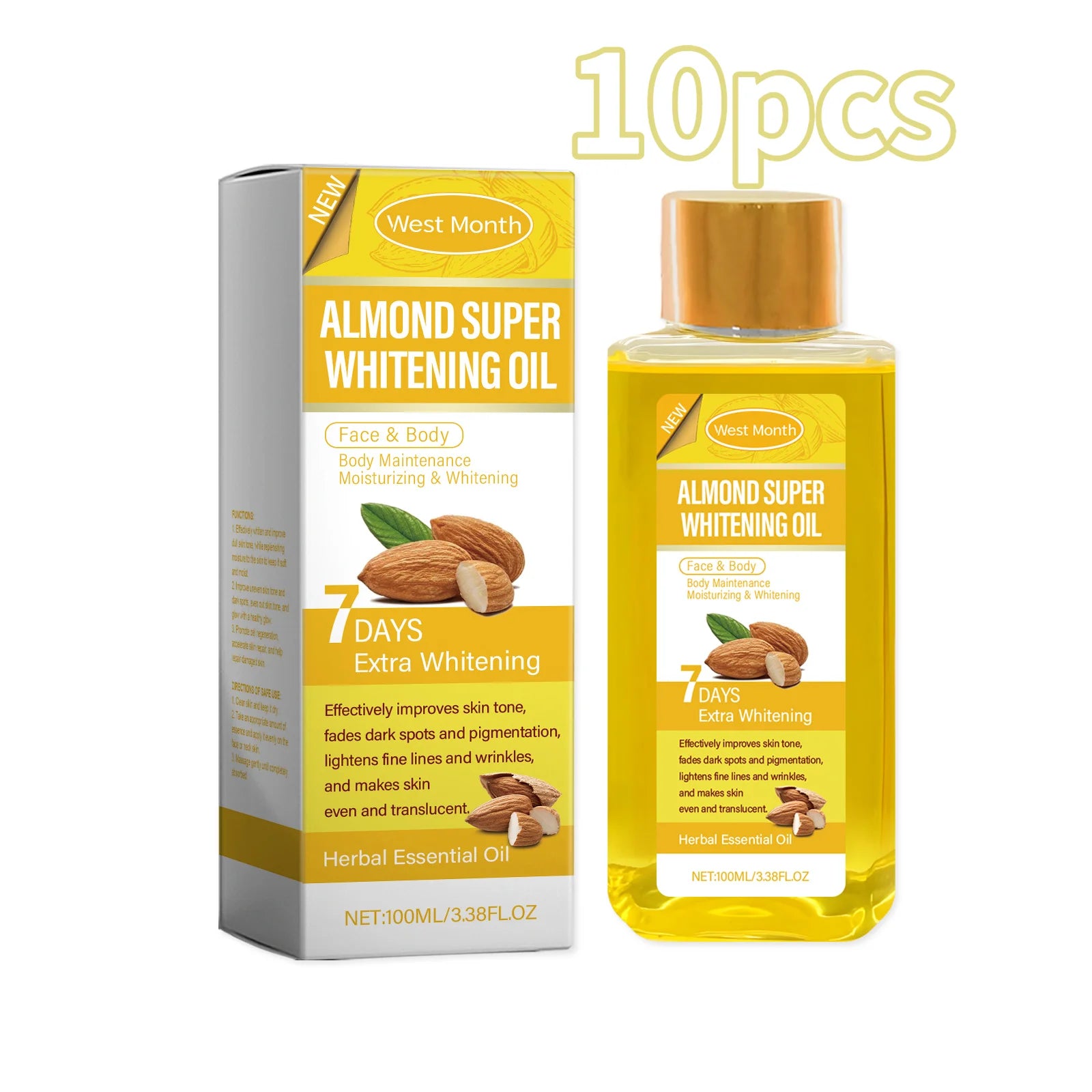Sweet Almond Body Brightening Oil Brightening Deep Care Skin Softening&Firming Daily Moisturizing And Moisturizing Skin Body Oil