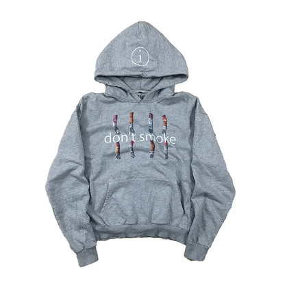 2025 new retro letter printing Y2K street grey sweatshirt hoodie men and women fashion classic hip hop loose personality top