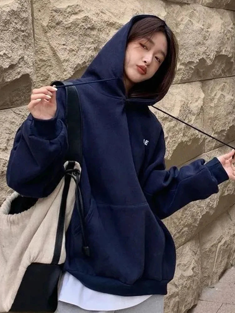 Letter Printing Long Sleeve Hoodieds Y2K Grunge Autumn Winter Men Women Casual Joker Pullovers Harajuku Korean Loose Sweatshirt