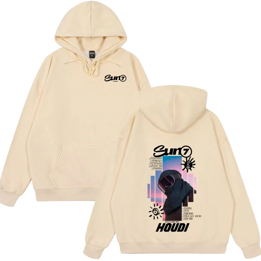 Rapper HOUDI SUN7 Graphic Hoodies Men Women Hip Hop Fashion Pop Music Clothes Unsiex Casual Oversized Hot Sale Winter Clothing