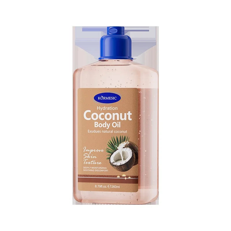 KORMESIC Body Oil 260ml Rose/Cocoa/Coconut Hydrating Brighten Skin Texture Soothe Discomfort Essential Oil