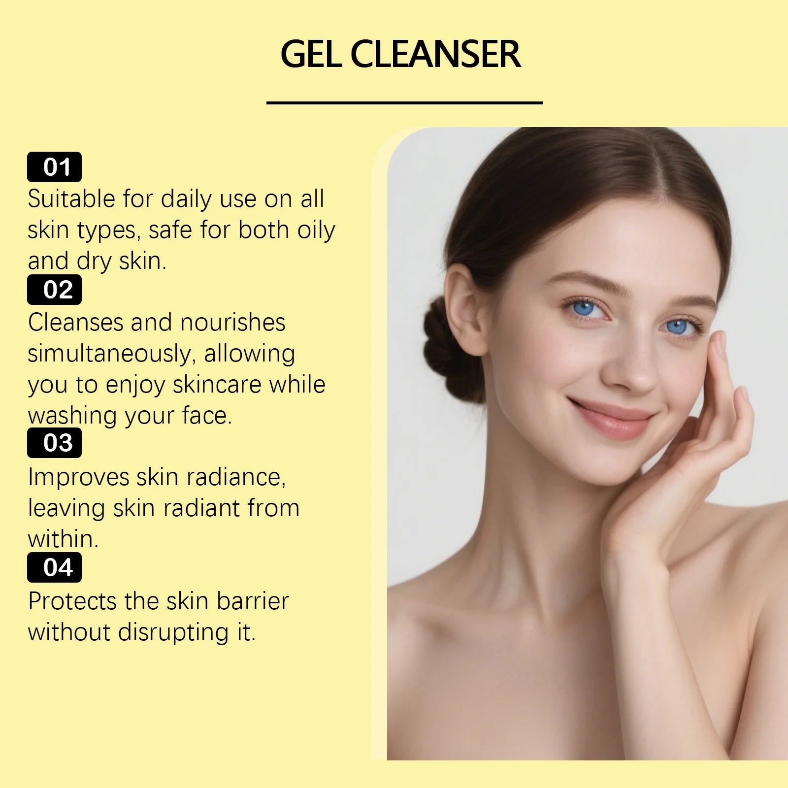 Turmeric Vitamin C Facial Cleanser Cleansing Refreshing Moisturizing for Soft Smooth Skin Purifying Brightening Facial Cleanser Halalzen