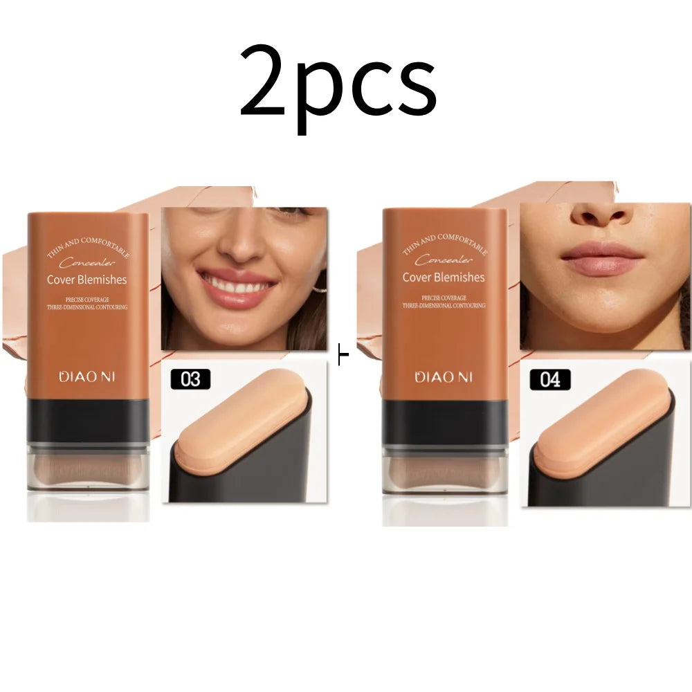 YOUNG VISION Face Contour Highlighter Stick, Dual-Ended Cream Concealer Shading Stick for Nose, Collarbone, Natural 3D Makeup