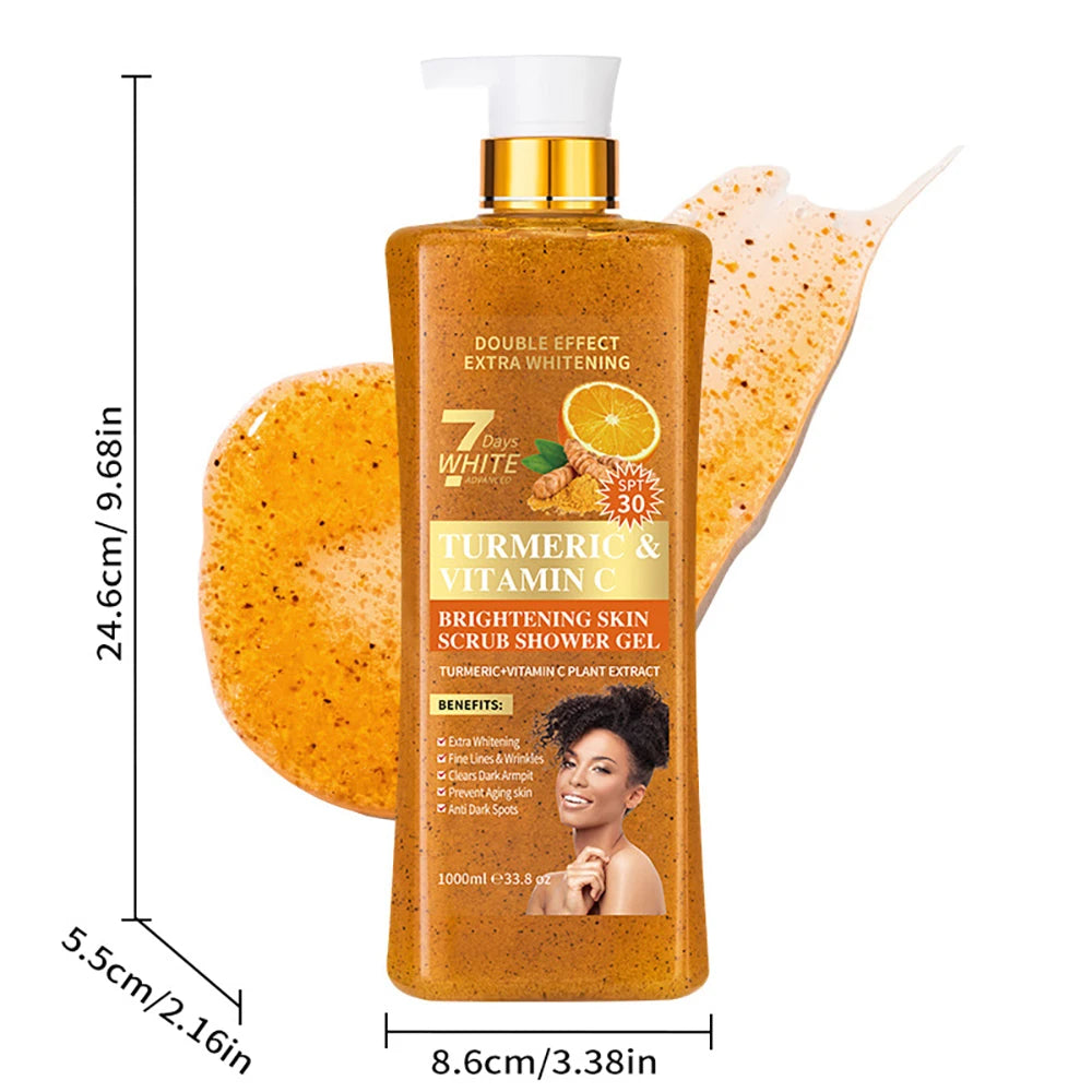 1000ml Kojic Acid Shower Gel Deep Cleansing Brighten Skin Body Wash Skin Whitening Exfoliator Body Care Moisturizing Skincare