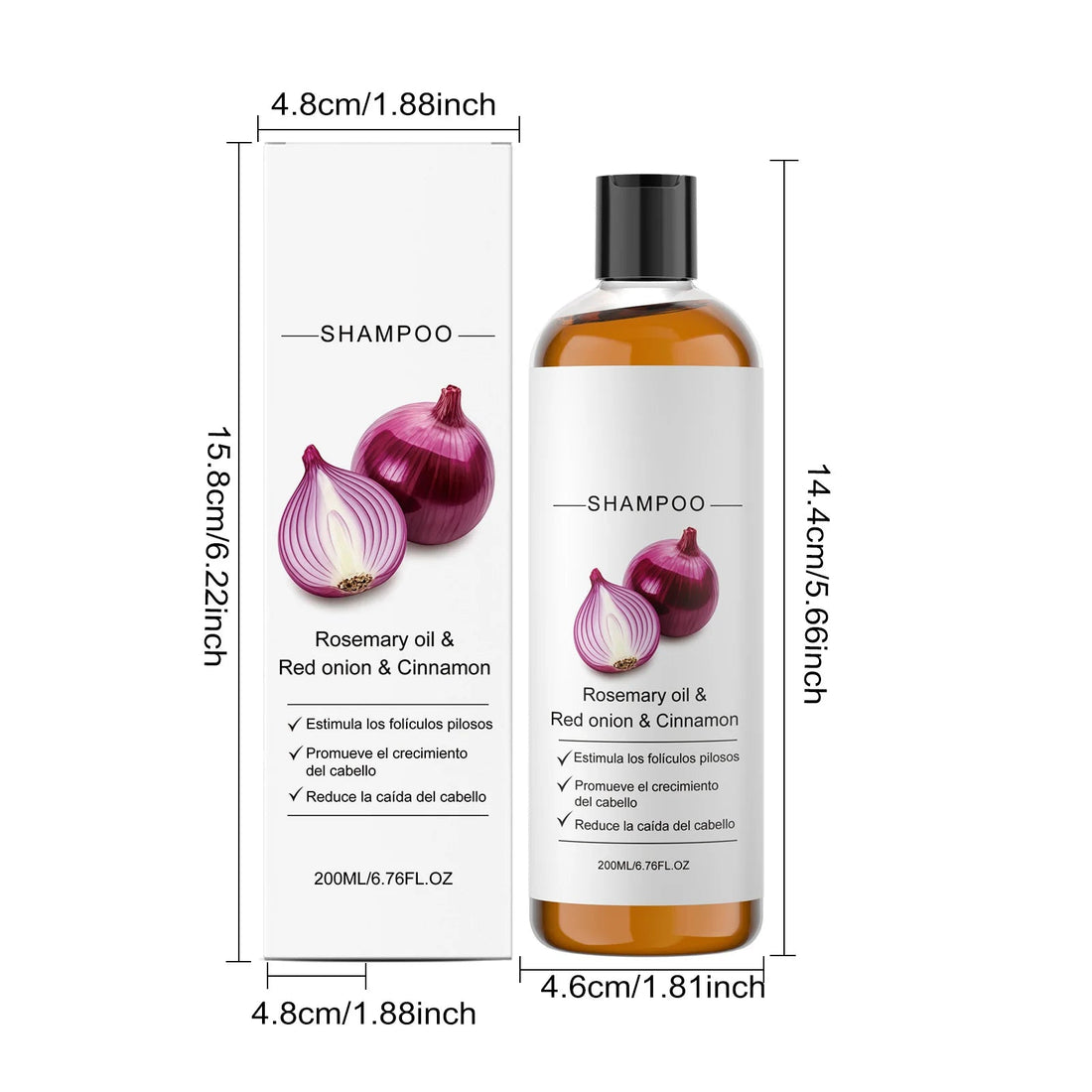 Anti-Frizz Density Shampoo Gentle Rosemary Red Onion Oil Balances Oil Without Over-Drying Smooth Shiny Fluffy Hair Care Shampoo Halalzen