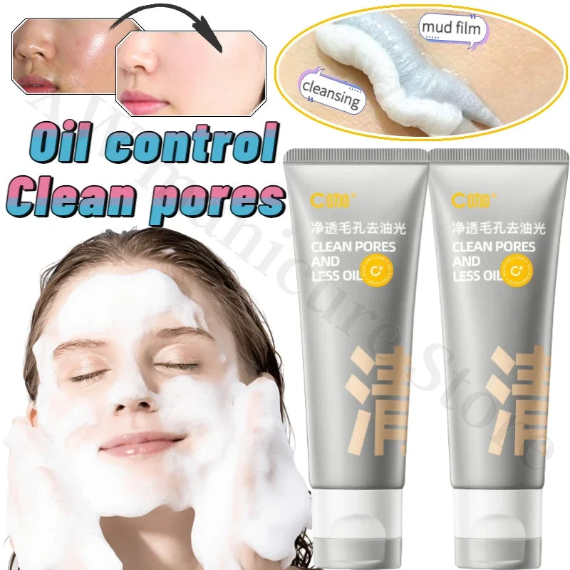 C Coffee Facial Cleanser Double Tube Amino Acid Cleanser Mixed Oil Moisturizing Gentle Cleansing Pores Oil Control Unisex 80g Halalzen